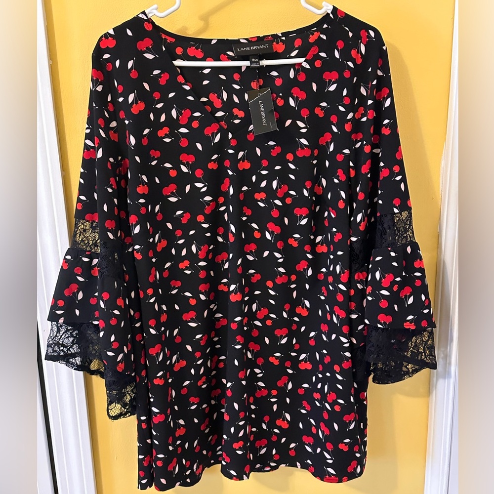 NWT Lane Bryant cherry print top cherries 18/20